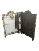 19TH CENTURY FRENCH BRASS DOUBLE VANITY MIRROR