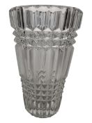 1950S MID CENTURY LARGE VINTAGE CUT CLEAR GLASS VASE