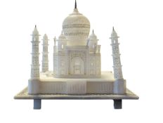 HAND CARVED TAJ MAHAL ALABASTER SCULPTURE