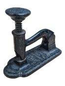 19TH CENTURY VICTORIAN CAST IRON STAPLE PRESS