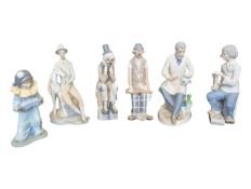 COLLECTION OF 20TH CENTURY SPANISH PORCELAIN CLOWN AND OTHER FIGURES