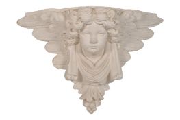 VINTAGE PLASTER CHERUB WALL PLAQUE