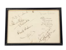 AUTOGRAPHS - SIGNED MENU FROM THE STAGE DOOR CANTEEN