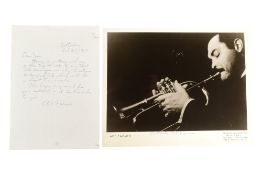 JAZZ MUSIC - ART FARMER (D.1999) - VINTAGES SIGNED PHOTO & LETTER