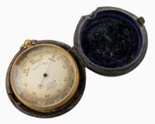 J. HICKS LONDON - VICTORIAN COMPENSATED POCKET BAROMETER
