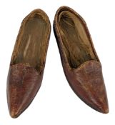 PAIR OF MIDDLE EASTERN LEATHER BOUND FEET SLIPPERS