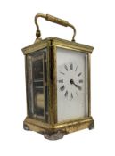EARLY 20TH CENTURY FRENCH BRASS CARRIAGE CLOCK