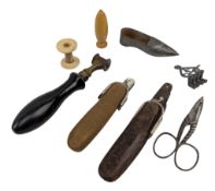 COLLECTION OF 19TH CENTURY SEWING RELATED ITEMS & OBJECTS