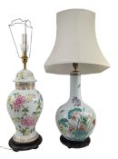 TWO PORCELAIN LAMP BASES