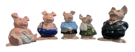 FAMILY OF FIVE NAT WEST PIGS BY WADE