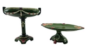 TWO EICHWALD SECESSIONIST EARTHENWARE CENTREPIECES / TAZZAS