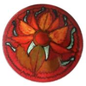 POOLE POTTERY - LARGE POTTERY CHARGER DISH IN RED AND ORANGE COLOUR
