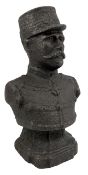 20TH CENTURY CAST IRON BUST OF A EUROPEAN / FRENCH GENERAL