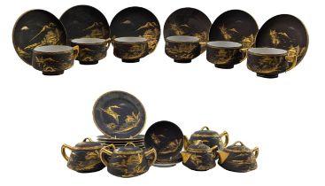 MID CENTURY JAPANESE KUTANI EGGSHELL PORCELAIN TEA SERVICE