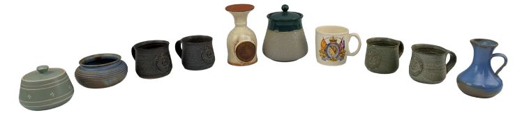 SELECTION OF ROYAL COMMEMORATIVE STUDIO ART POTTERY MUGS & OTHER S