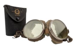 PAIR OF 20TH CENTURY MOTORCYCLE DISPATCH RIDERS GOGGLES BY TRIPLEX XXX