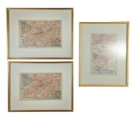 EDINBURGH - SELECTION OF THREE 19TH CENTURY COLOURED ENGRAVED MAPS