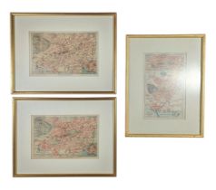 EDINBURGH - SELECTION OF THREE 19TH CENTURY COLOURED ENGRAVED MAPS