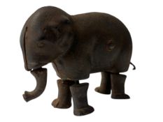 VICTORIAN CAST IRON WALKING ELEPHANT BY THE IVES TOY COMPANY