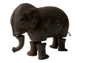 VICTORIAN CAST IRON WALKING ELEPHANT BY THE IVES TOY COMPANY