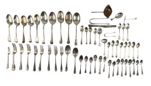 COLLECTION OF HALLMARKED SILVER FLATWARE INCLUDNG VICTORIAN SPOON