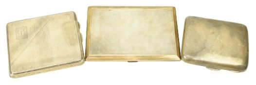 THREE 20TH CENTURY HALLMARKED SILVER CIGARETTE CASES