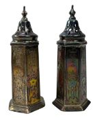 PAIR OF EARLY 20TH CENTURY EDWARD VII HALLMARKED SILVER PEPPERETTES
