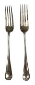 PAIR OF VICTORIAN 1896 SILVER HALLMARKED TABLE FORKS