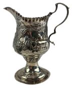 GEORGE III HALLMARKED SILVER REPOUSSE CREAMER JUG 1775 LONDON