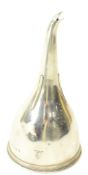 EARLY 19TH CENTURY GEORGE III HALLMARKED SILVER WINE FUNNEL