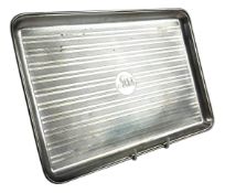 GEORGE V HALLMARKED SILVER TRAY WITH ENGINE TURNED DECORATION