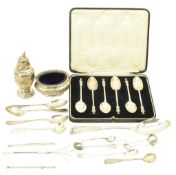 EDWARD VII HALLMARKED SILVER SALT & HALLMARKED SILVER PEPPERETTE