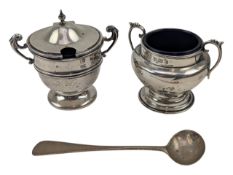 TWO 20TH CENTURY HALLMARKED SILVER CONDIMENT POTS