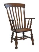 19TH CENTURY VICTORIAN BEECH & ELM WINDSOR ARMCHAIR