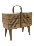 BRITISH MODERN DESIGN - MID 20TH CENTURY TEAK CANTILEVER SEWING BOX