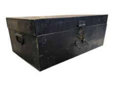 VINTAGE MID CENTURY EBONISED METAL TRUNK