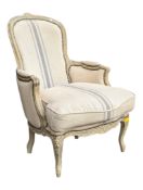 18TH CENTURY STYLE FRENCH MANNER FAUTEUIL ARMCHAIR