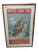 REPRODUCTION WHITE STAR LINED OLYMPIC POSTER