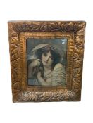 LARGE EARLY 20TH CENTURY PORTRAIT STUDY OF LADY PRINT