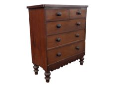 19TH CENTURY VICTORIAN MAHOGANY CHEST OF DRAWERS