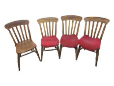 FOUR VICTORIAN COUNTRY FARMHOUSE WINDSOR DINING CHAIRS