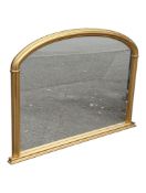 LARGE OVER MANTEL VICTORIAN REVIVAL GILT WALL OVERMANTEL MIRROR