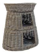 VINTAGE 20TH CENTURY THREE TIER CAT BASKET / HOUSE