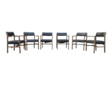 ALFRED COX MANNER - SET OF MID CENTURY TEAK DINING ARMCHAIRS