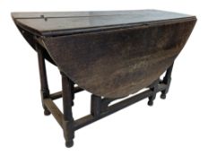18TH CENTURY PEG JOINTED OAK GATE LEG DROP LEAF DINING TABLE