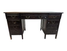 EDWARDIAN MAHOGANY TWIN PEDESTAL OFFICE DESK