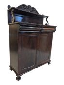 19TH CENTURY GEORGE III MAHOGANY CHIFFONIER SIDEBOARD