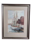 GEORGE CLUTTER (BRISTOL SAVAGES) - WATERCOLOUR PAINTING OF A SAILBOAT