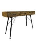 MODERN DESIGN - PINE & CAST METAL BASED CONSOLE HALL TABLE