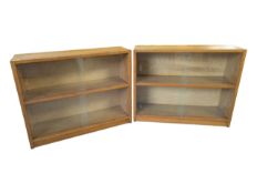 HERBERT GIBBS MANNER - TWO SMALL PROPORTION 20TH CENTURY OAK BOOKCASES